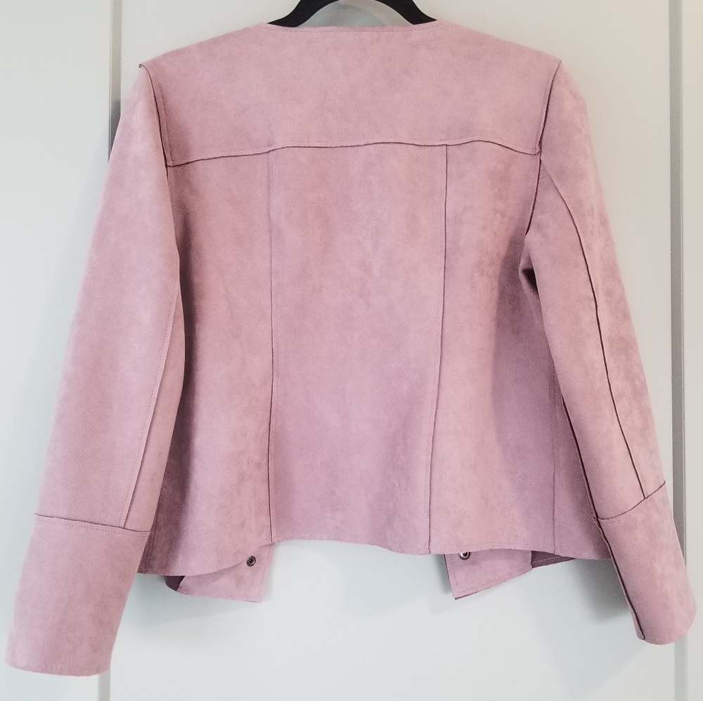Chico's Purple Faux Suede Jacket Size 0P U.S. Size 4/6P - Picture 5 of 10